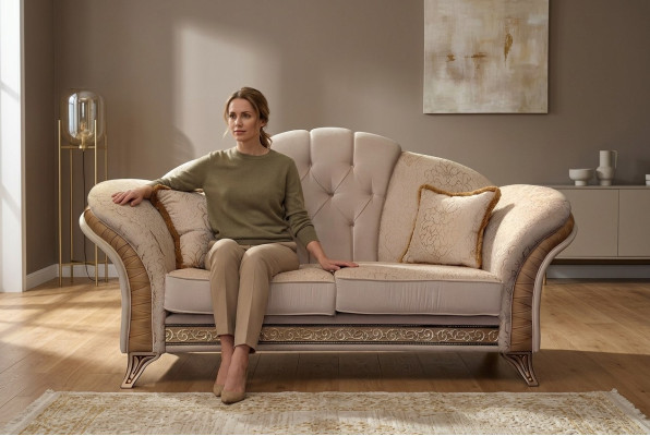 Sofa 2-seater couch design upholstery classic fabric arredoclassic two-seater