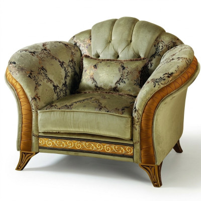 Luxury Television Classic Armchair Lounge 1-Seater Fabric Relax Club arredoclassic