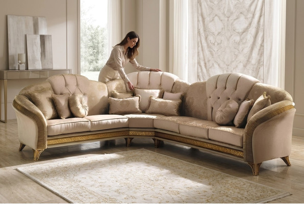 Corner sofa couch upholstery living landscape textile corner sofas set L-shape new