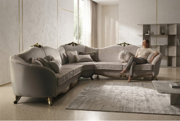 Corner sofa living landscape sofa couch L shape upholstered couches textile arredoclassic