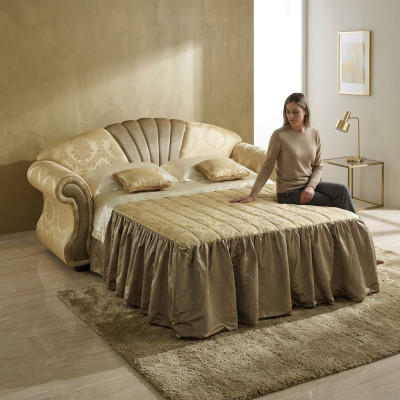 Sofa 2-seater couch design upholstery classic textile fabric bed function couches