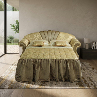 Sofa 2-seater couch design upholstery classic textile fabric bed function couches