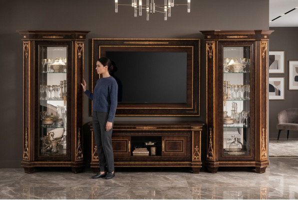 Living room complete set living room combination 4 pieces. Wooden wall unit 2x showcase new
