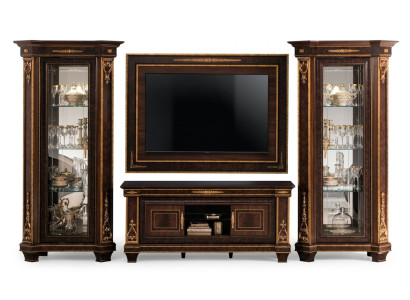 Living room complete set living room combination 4 pieces. Wooden wall unit 2x showcase new