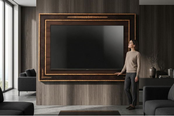 TV wall panel cladding wood baroque luxury RTV living room wall television furniture