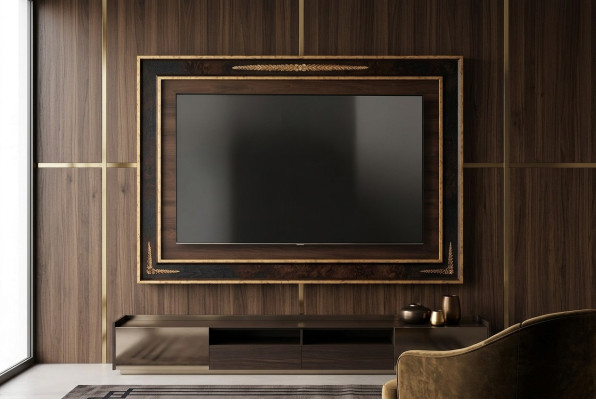 TV wall panel cladding wood baroque luxury RTV living room wall television furniture