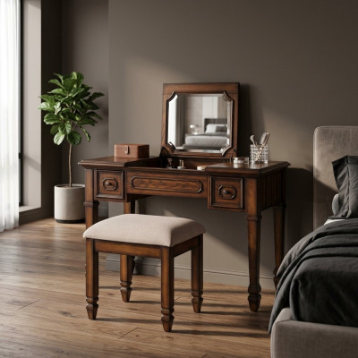 Dressing table stool wood bedroom boxwood red oak creative modern luxury