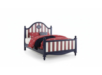 America Bett children's room beds bedroom wood solid wood furniture blue design