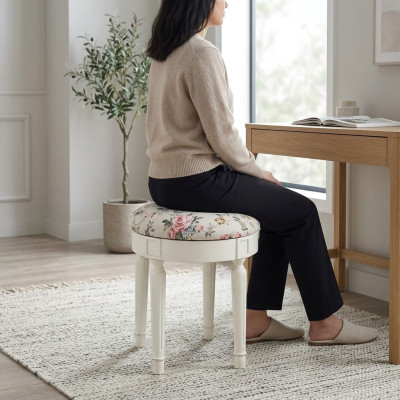 Round stool pouf footstool round stool upholstered stool seat stool side table