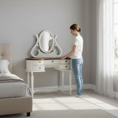Dresser vanity table with wall mirror hairdresser console tables bedroom table