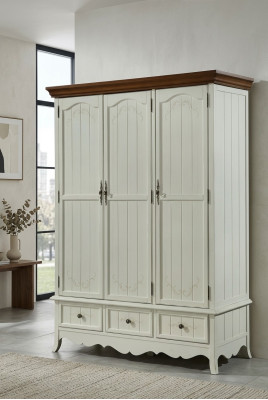 Classic wardrobe wooden cabinet country house bedroom cabinets wood furniture