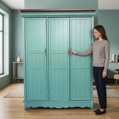 Bedroom wardrobe wood cabinet American style luxury classic.