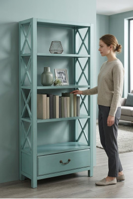 Wooden shelf floor shelf wood storage shelf storage living room shelf board floor shelf