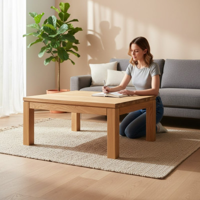 Coffee table wooden table solid wood tabletop side table table 120x80 coffee tables