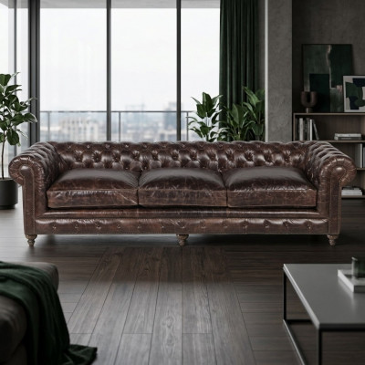 Brown Chesterfield Sofa Couch Upholstery Fabric Leather Couches Upholstery Suite Big XXL