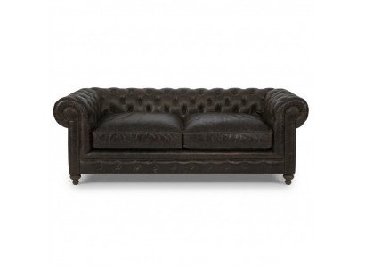 Brown Chesterfield 3-seater designer living room couch