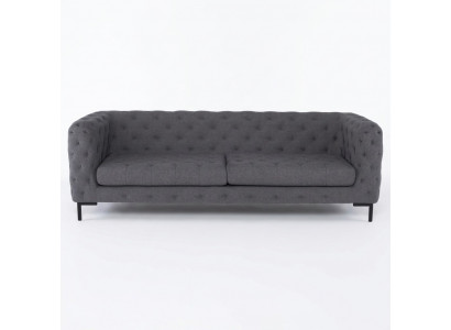 Gray Chesterfield Upholstered 3-Seater Luxury Living Room Sofa
