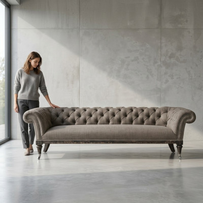 Chesterfield sofa couch upholstery fabric leather couches upholstered set 4-seater