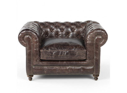 jvmoebel ® - Leather Sofa Couch - Brown Armchair Upholstered Single-seater Couch Set