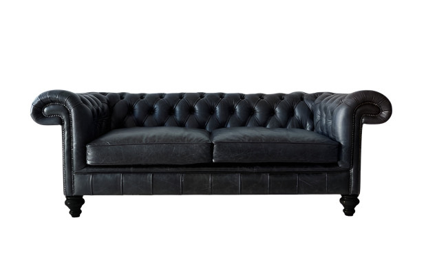 Designer gray Chesterfield 3-seater luxury living room couch