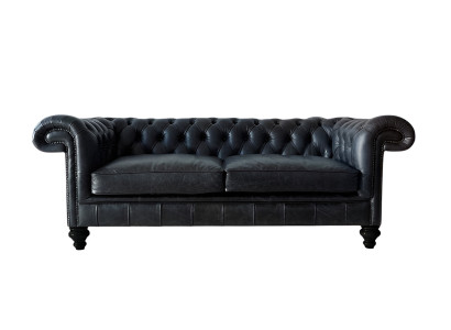 Designer gray Chesterfield 3-seater luxury living room couch