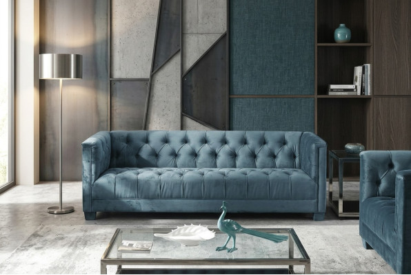 Turkis Velvet Sofa # Chesterfield Luxury Furniture # English Couch jvmoebel ®