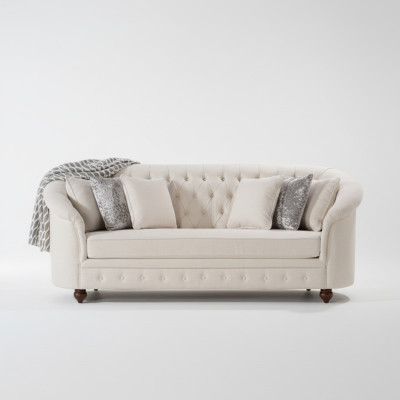 Beige Royal Couch - Luxury Chesterfield Furniture Upholstery Design Furniture