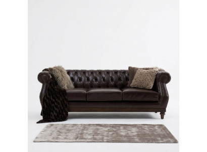 Chesterfield Designer Brown 3-Seater Luxury Living Room Sofa