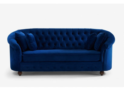 jvmoebel ® - Leather Sofa Couch - Royal Blue Upholstered Three-Seater Sofa Set