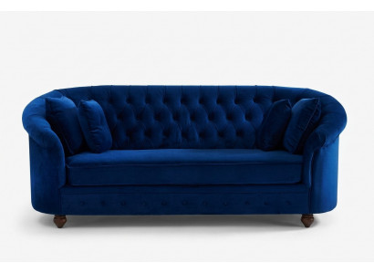 jvmoebel ® - Leather Sofa Couch - Royal Blue Upholstered Three-Seater Sofa Set
