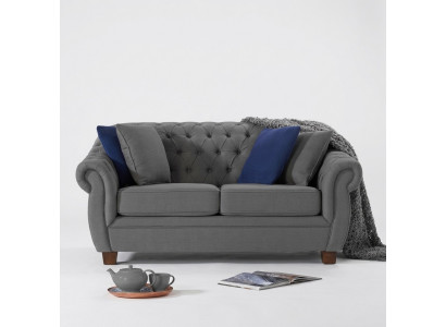 Classic Leather Couch - Textile Chesterfield Fabric Sofa 2-Seater New jvmoebel ®