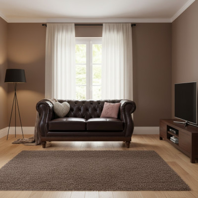 Leather Chesterfield Men's Club Sofa Couch Upholstery Two-Seater Brown NEW jvmoebel ®