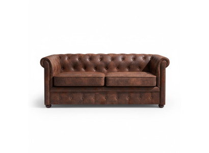 Luxurious Chesterfield sofa made of faux leather for the living room