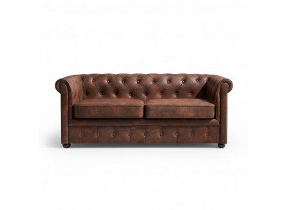 Luxurious Chesterfield sofa made of faux leather for the living room
