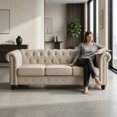 Chesterfield sofa couch upholstery fabric leather couches upholstery set 3-seater