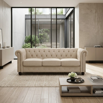 Chesterfield sofa couch upholstery fabric leather couches upholstery set 3-seater