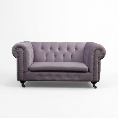 Chesterfield 2 Seat Classic Luxury Baroque Rococo Sofa Fabric Leather Couch