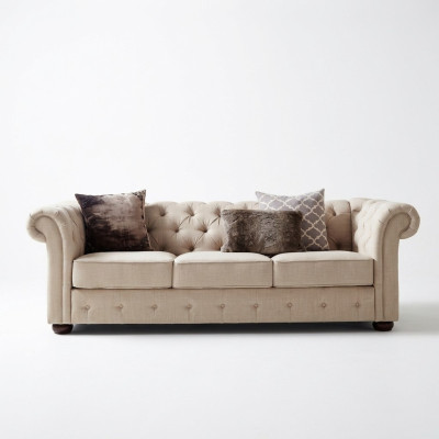 Country-style furniture - Chesterfield sofa suite 3+2 set fabric