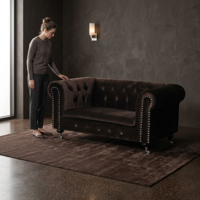jvmoebel ® - Leather Sofa Couch Royal Brown Upholstery Two-Seater Couch Set New