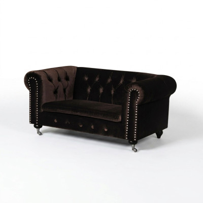 jvmoebel ® - Leather Sofa Couch Royal Brown Upholstery Two-Seater Couch Set New