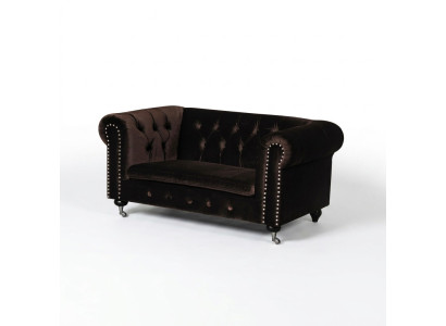 jvmoebel ® - Leather Sofa Couch Royal Brown Upholstery Two-Seater Couch Set New
