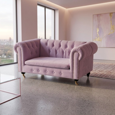 jvmoebel ® Leather Sofa Couch - Design Upholstered Three-Seater Couch Set Pink New