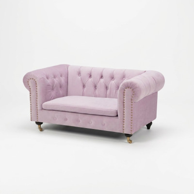 jvmoebel ® Leather Sofa Couch - Design Upholstered Three-Seater Couch Set Pink New