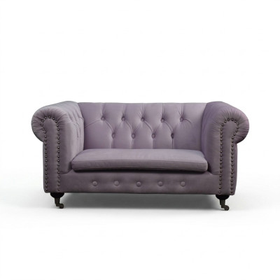 Chesterfield 2-seater classic luxury baroque rococo fabric leather sofa couch