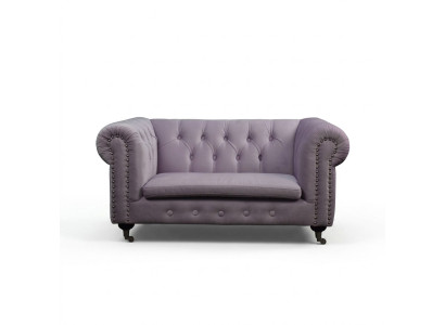 Chesterfield 2-seater classic luxury baroque rococo fabric leather sofa couch