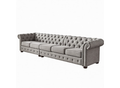 Chesterfield living room upholstery furniture sofa couch five-seater fabric