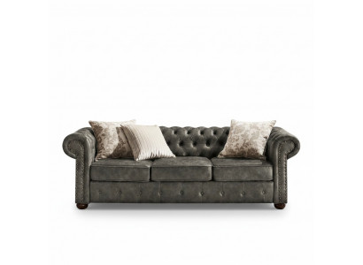Chesterfield 3 Seater Classic Luxury Baroque Rococo Sofa Fabric Leather Couch New