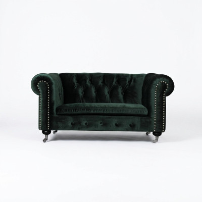 Chesterfield 2-seater classic luxury baroque rococo sofa textile leather couch new