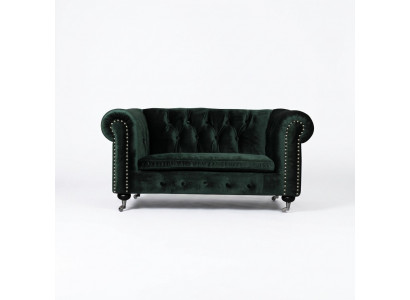 Chesterfield 2-seater classic luxury baroque rococo sofa textile leather couch new