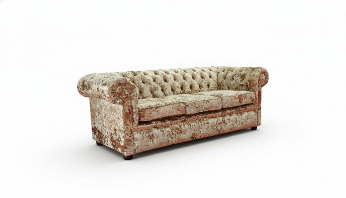 Designer living room sofa - textile velvet fabric cover - classic couch